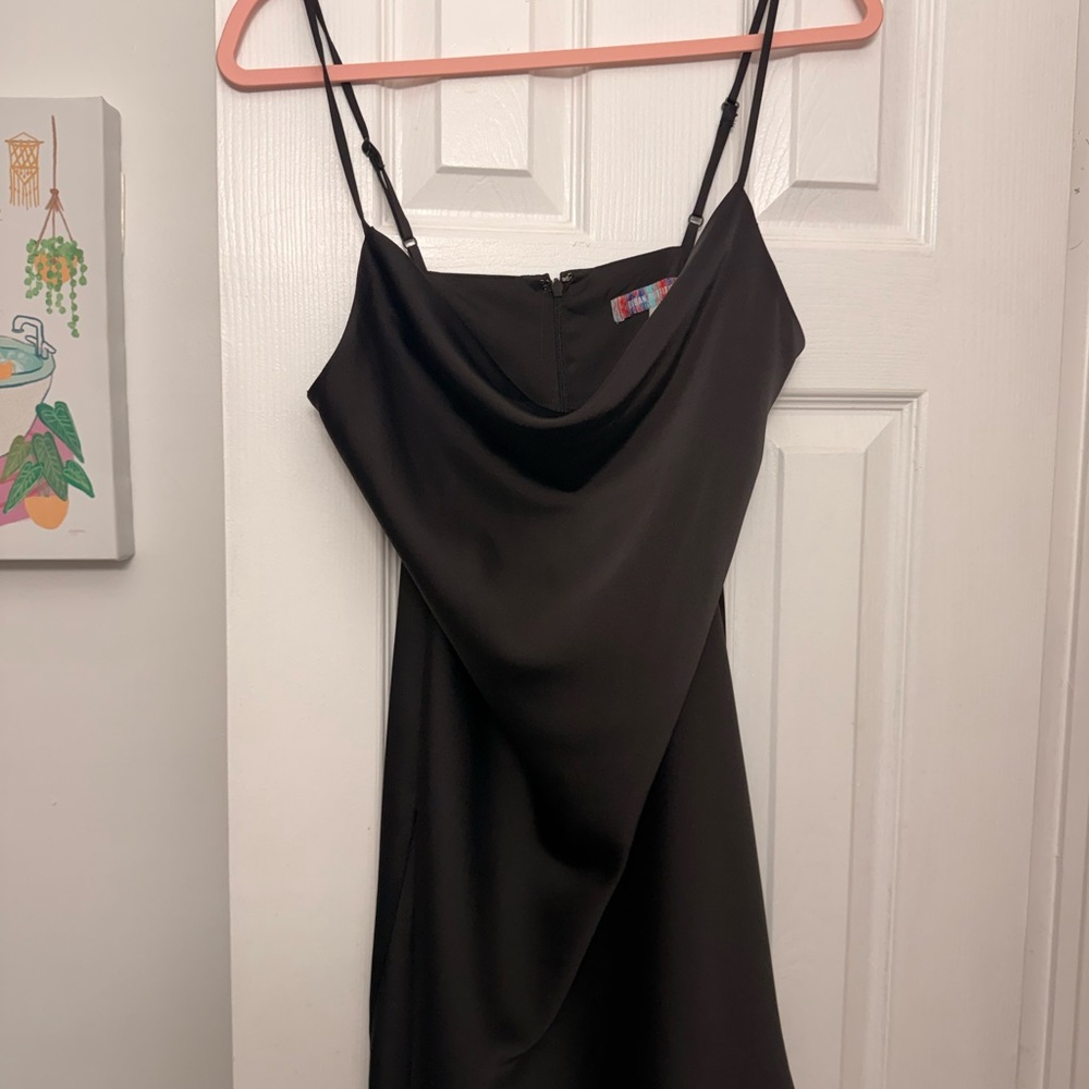 Urban Outfitters Black Cowl Neck Midi Slip Dress